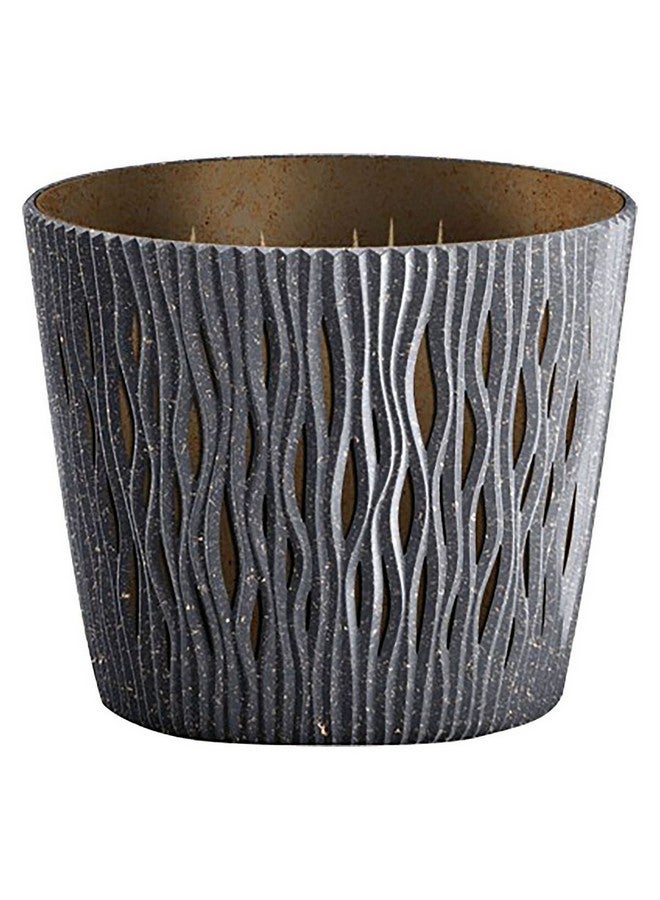 بروسبير بلاست ساندي إيكو وود وعاء زهور متين باللونين الأنثراسيتي والبني، بسعة 5 لتر DSR220W-S433W - Image 1