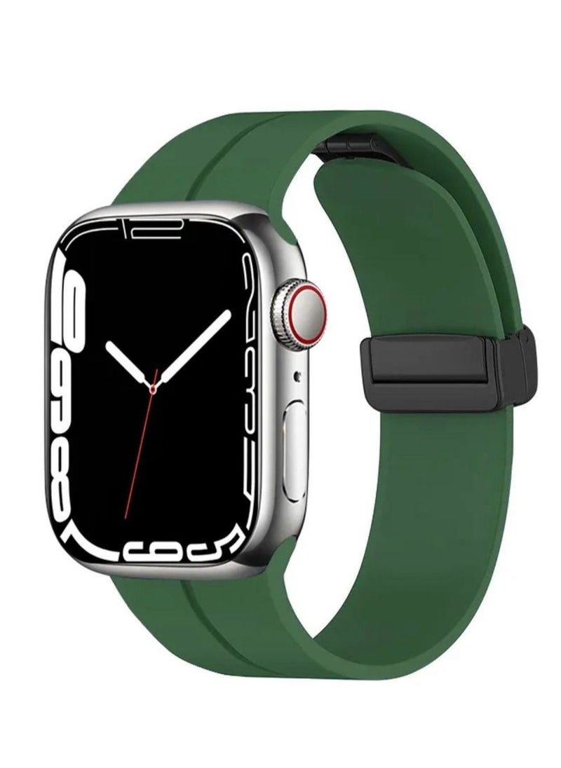 Silicone Replacement Band for Apple Watch 42/44/45/49mm Series 8 Ultra Green