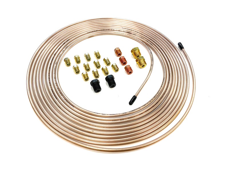 The Stop Shop 25 Feet of 3/16 Inch (4.75 mm) Copper Nickel Brake Line (.028" Wall Thickness) with Fittings - Image 3