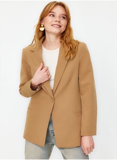 Dark Beige Regular Lining Detailed Woven Blazer Jacket TWOAW20CE0316 - pzsku/Z3CEDBA5C5BD71E46BA1FZ/45/_/1739718344/b8205d51-c34f-4960-846f-439463397140