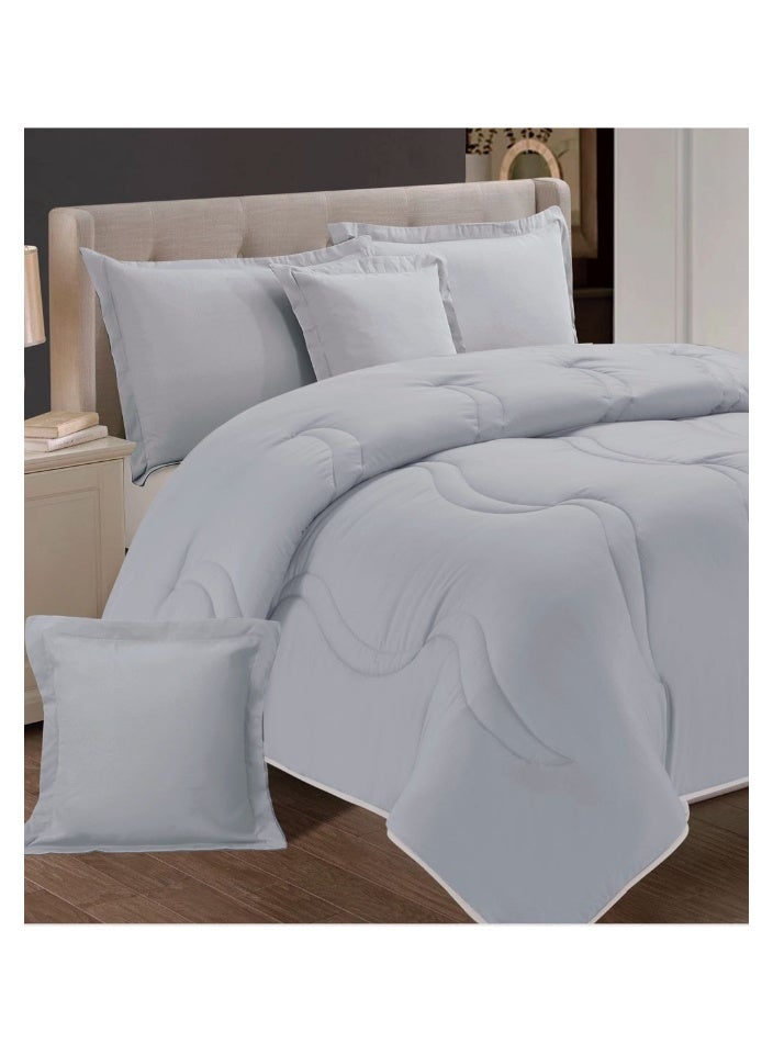 بلو سكاي مفرش سرير نفر ونص مصنوع من المايكروفايبر بنسبة 100% ، غطاء سرير بتصميم سادة، قابل للاستخدام على الوجهين، طقم من 4 قطع، مقاس 230X170 سم - Image 4