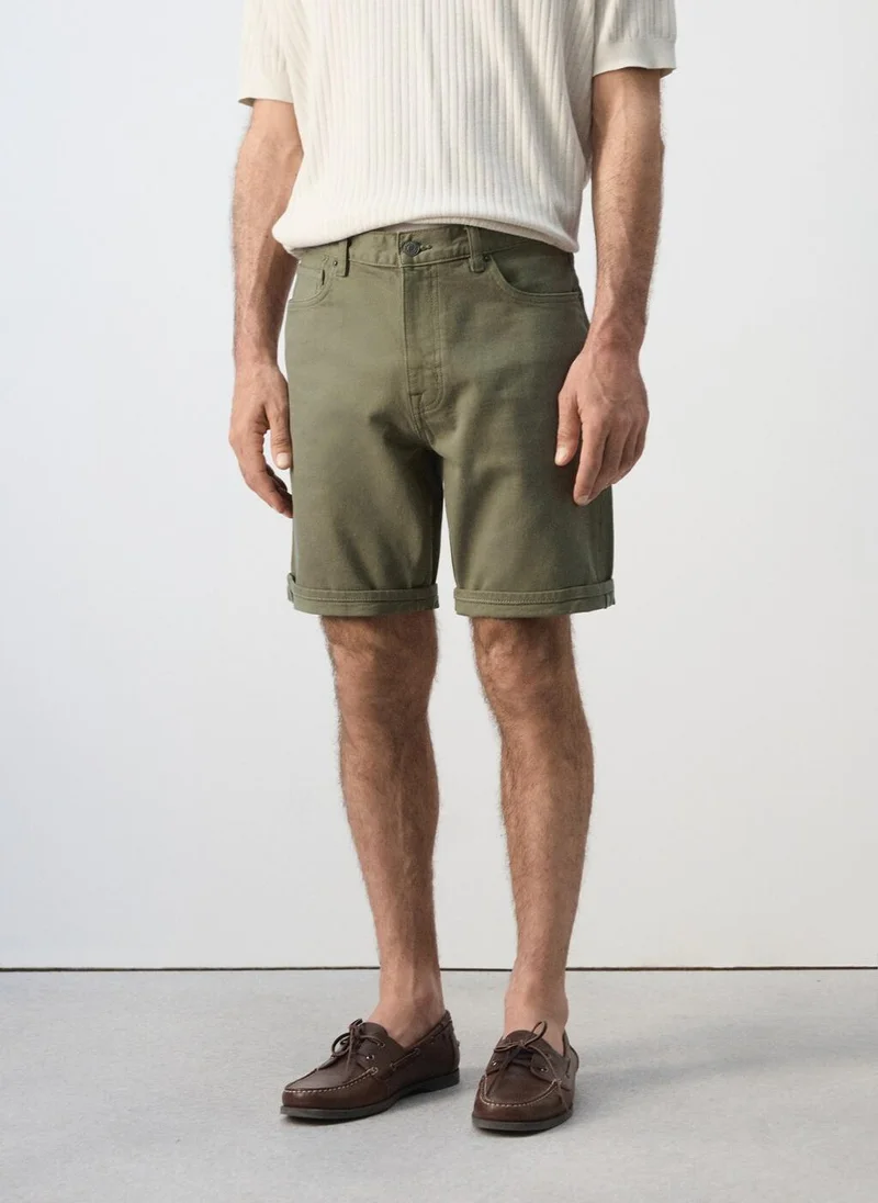 Slim-Fit Denim Bermuda Shorts