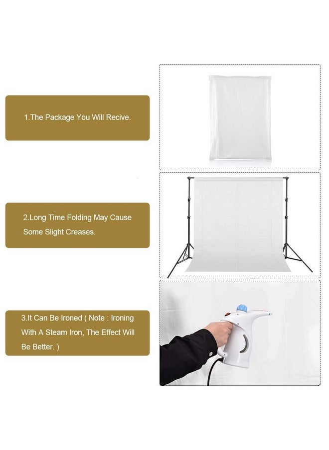 UTEBIT - White Backdrop 5Ft X 6.5Ft Polyester Photo Booth Portrait Photography Booth Wrinkle Resistant Backdrops Sheet For Photography Studio Youtube Video And Television (Stand Not Include) - Image 1