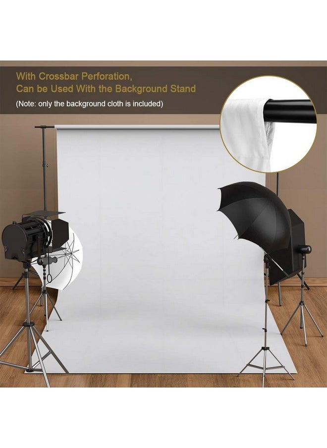 UTEBIT - White Backdrop 5Ft X 6.5Ft Polyester Photo Booth Portrait Photography Booth Wrinkle Resistant Backdrops Sheet For Photography Studio Youtube Video And Television (Stand Not Include) - Image 1