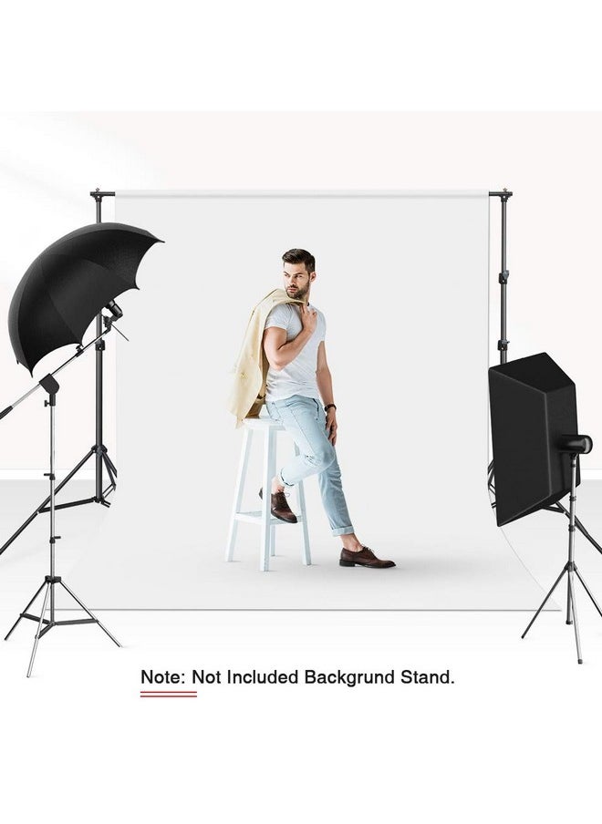 UTEBIT - White Backdrop 5Ft X 6.5Ft Polyester Photo Booth Portrait Photography Booth Wrinkle Resistant Backdrops Sheet For Photography Studio Youtube Video And Television (Stand Not Include) - Image 1