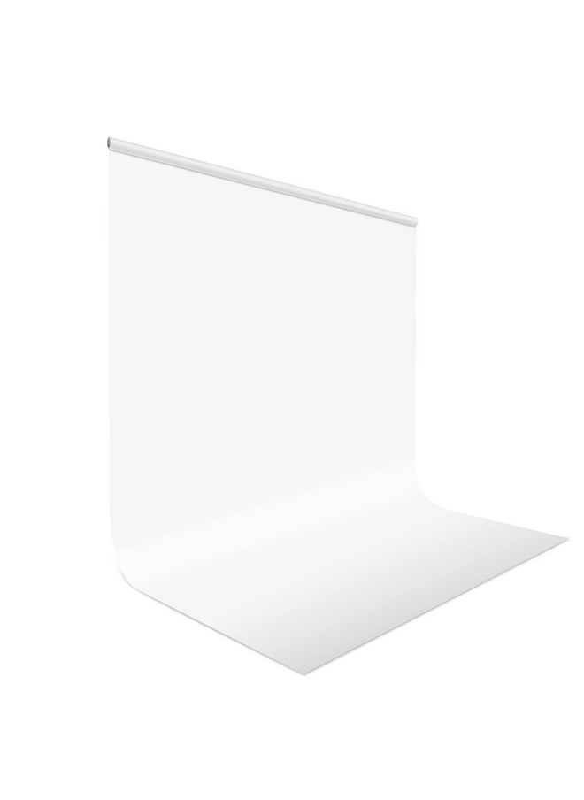 UTEBIT - White Backdrop 5Ft X 6.5Ft Polyester Photo Booth Portrait Photography Booth Wrinkle Resistant Backdrops Sheet For Photography Studio Youtube Video And Television (Stand Not Include) - Image 1