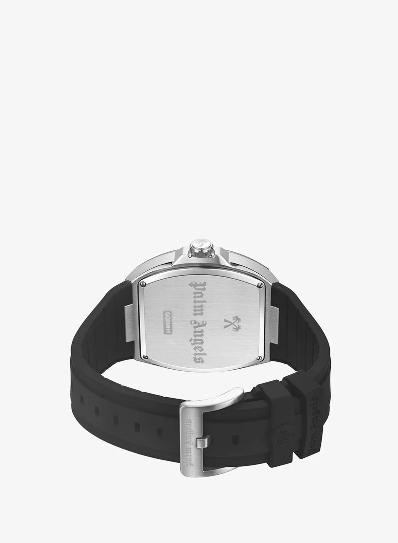 Palm Angels black Vortex Black Dial Black Silicone Strap Multifunction Watch for Men, 42mm for Men | Best Price UAE