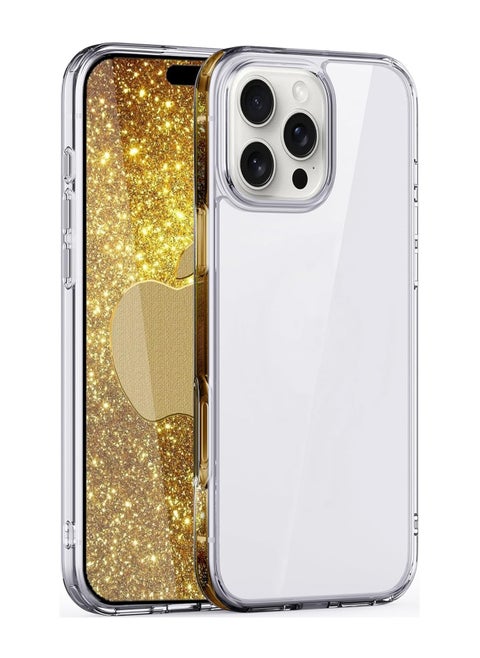 Transparent Case Compatible with iPhone 16 Pro 6.3 , Crystal Clear, Hard PC Back Cover, Anti Yellowing, Scratch Resistance, Shockproof, Slim Design, Raised Edges - Clear
