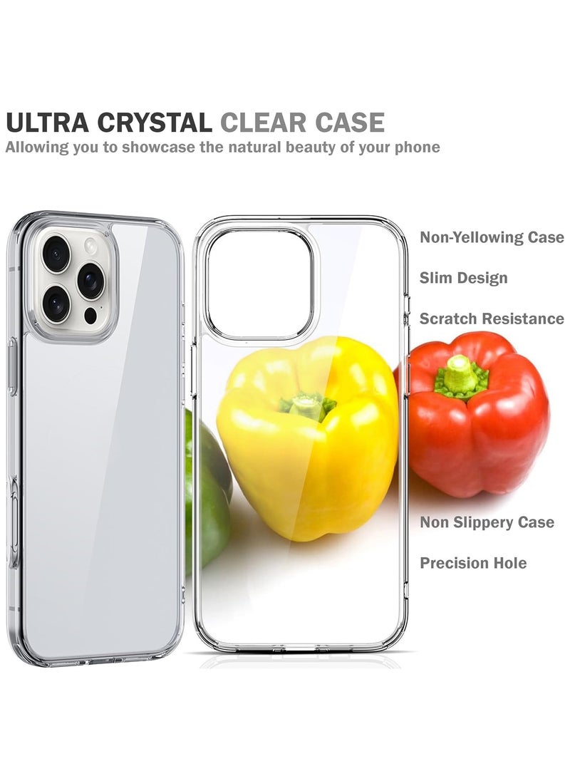Transparent Case Compatible with iPhone 16 Pro 6.3 , Crystal Clear, Hard PC Back Cover, Anti Yellowing, Scratch Resistance, Shockproof, Slim Design, Raised Edges - Clear