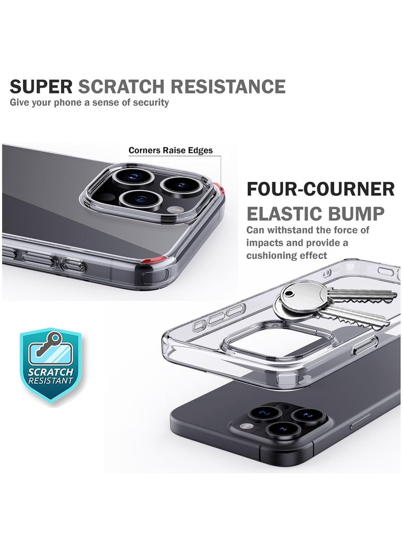 Transparent Case Compatible with iPhone 16 Pro 6.3 , Crystal Clear, Hard PC Back Cover, Anti Yellowing, Scratch Resistance, Shockproof, Slim Design, Raised Edges - Clear