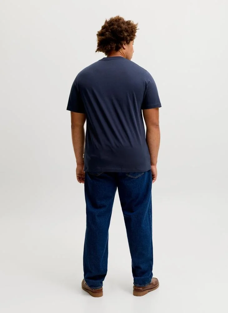 JACK & JONES Sky Captain Plus Size Graphic Crew Neck T-Shirt for Men | Best Price UAE