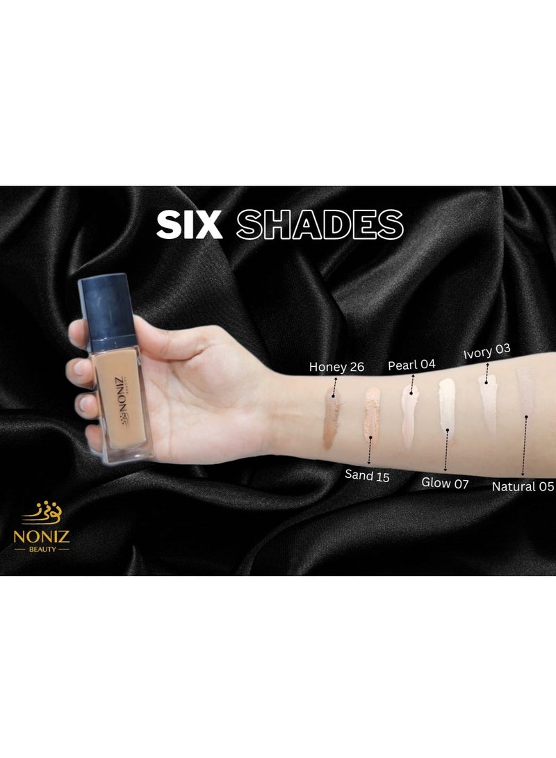 Noniz Beauty Flawless Face Makeup - Waterproof Liquid Foundation - Medium to Full Coverage - Matte Finishing Makeup Look - Oil Absorbing - Vegan Formula - Cruelty-Free Makeup 40 ml - Image 2