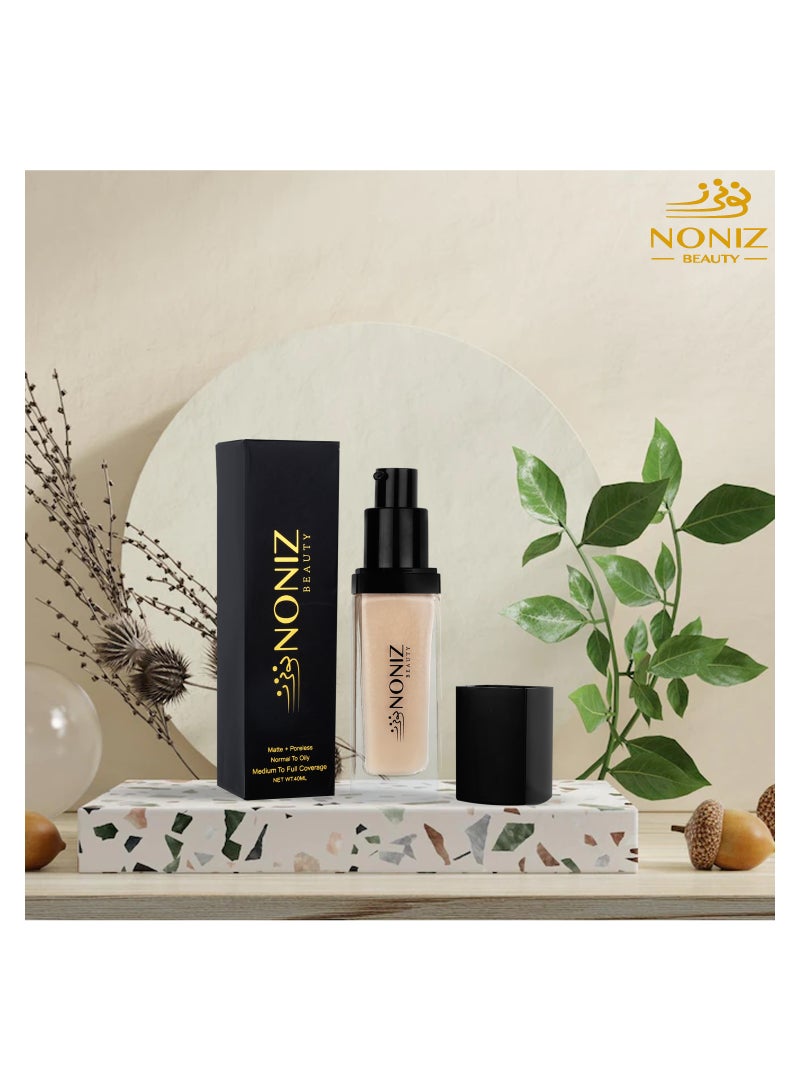 Noniz Beauty Flawless Face Makeup - Waterproof Liquid Foundation - Medium to Full Coverage - Matte Finishing Makeup Look - Oil Absorbing - Vegan Formula - Cruelty-Free Makeup 40 ml - Image 3