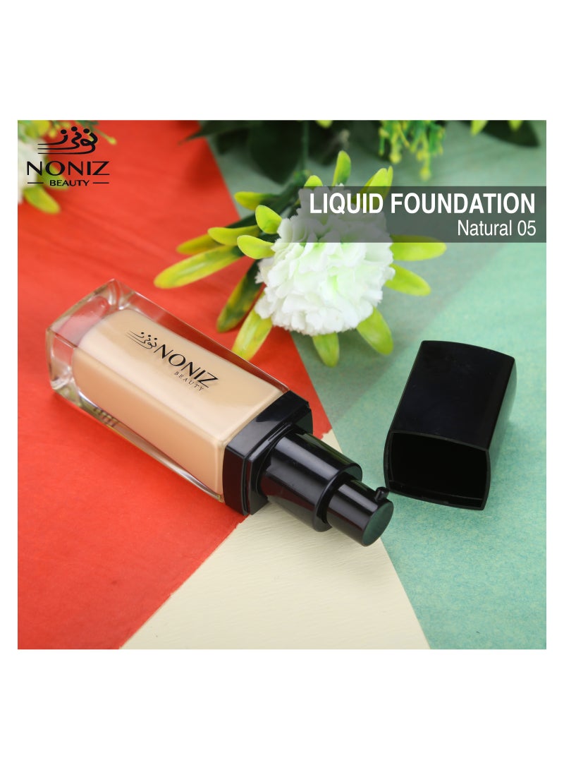 Noniz Beauty Flawless Face Makeup - Waterproof Liquid Foundation - Medium to Full Coverage - Matte Finishing Makeup Look - Oil Absorbing - Vegan Formula - Cruelty-Free Makeup 40 ml - Image 4