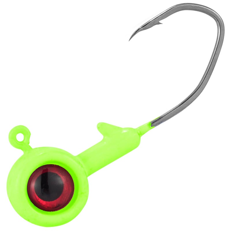 Dr.Fish 10 Pack Crappie Jig Freshwater Fishing Jig Head Crappie Fishing Bass Trout Panfish Bluegill Hook Lure Sickle Hook 1/16oz Chartreuse - Image 1