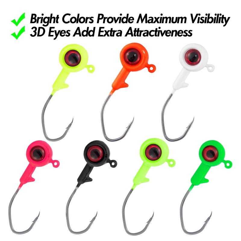 Dr.Fish 10 Pack Crappie Jig Freshwater Fishing Jig Head Crappie Fishing Bass Trout Panfish Bluegill Hook Lure Sickle Hook 1/16oz Chartreuse - Image 3