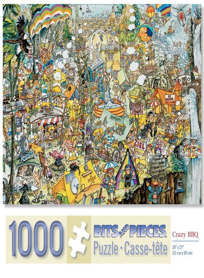 Bits and Pieces – 1000 Piece Jigsaw Puzzle for Adults – Crazy BBQ - Festival Scene Jigsaw Puzzle by Artist Gerold Como, Completed Puzzle Size: 20" x 27" - Image 2