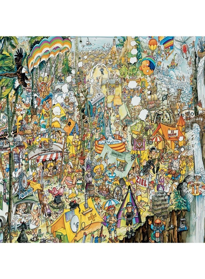 Bits and Pieces – 1000 Piece Jigsaw Puzzle for Adults – Crazy BBQ - Festival Scene Jigsaw Puzzle by Artist Gerold Como, Completed Puzzle Size: 20" x 27" - Image 1