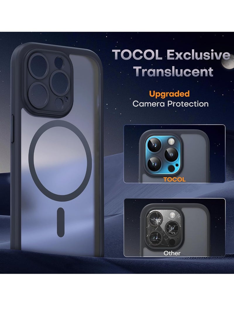 ELTRAZONE 3 in 1 Magnetic for iPhone 15 Pro Max Case, Upgraded [Full Camera Protection], [Compatible with MagSafe] [15FT Drop Protection] Shockproof Translucent 15 ProMax Bumper 6.7, Black - Image 5