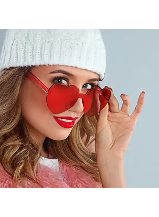 18 قطعة من النظارات الوردية القلبية بدون إطار لديكور حفلات وكبائن التصوير - Image 4