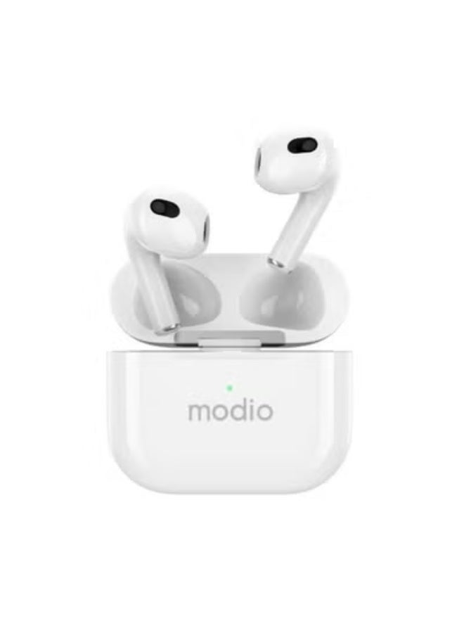 modio ME12 Wireless Bluetooth Earphones for Android & iOS – In-Ear Stereo Earbuds with Built-in Microphone, Touch Controls, Noise Reduction, Long Battery Life, Lightweight Secure Fit Headset for Music, Calls, Gym, Sports & Everyday Use - Image 1