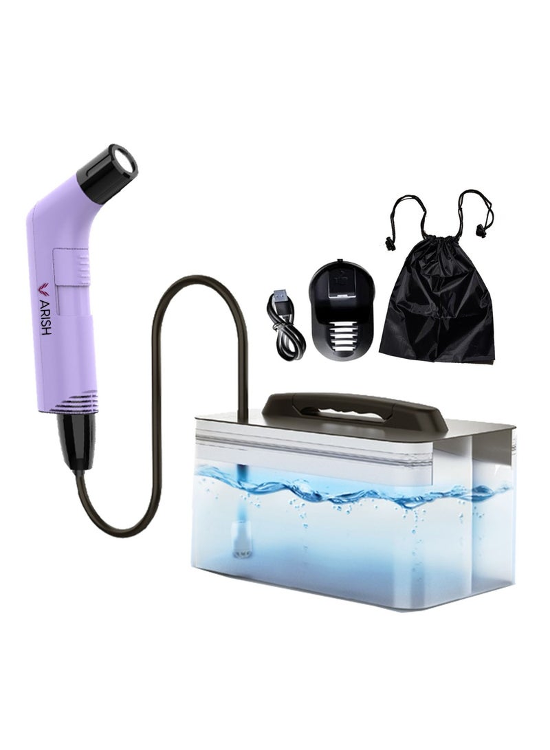 Portable Bidet , Portable Travel Bottle Handheld Personal Sprayer, electric sprayer Travel Camping Bathroom Personal Hygiene (Lilac Blue Electric Bidet, 1.2m Hose Pipe)  - Image 1