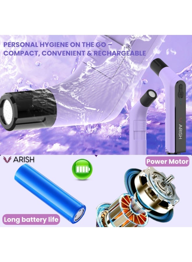 Portable Bidet , Portable Travel Bottle Handheld Personal Sprayer, electric sprayer Travel Camping Bathroom Personal Hygiene (Lilac Blue Electric Bidet, 1.2m Hose Pipe)  - Image 4