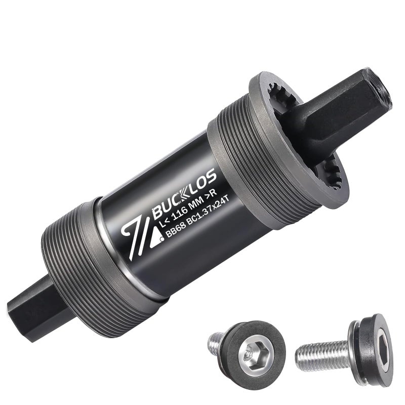 BUCKLOS Bike Square Taper Bottom Bracket - 68/80/90/100/110/120x110.5 113 116 118 122.5 127 140 152 156 166 174mm Bicycle BSA Brackets for Mountain/MTB/Road/Fat Bike/Ebike - Image 1
