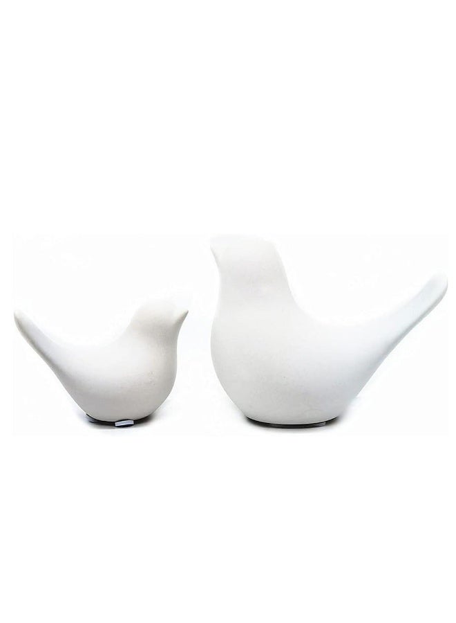 Bird Statue Decor 2 Pack Ceramic Small Animal Figurines Accent Home Decor Sculpture Ornaments for Living Room - Image 1