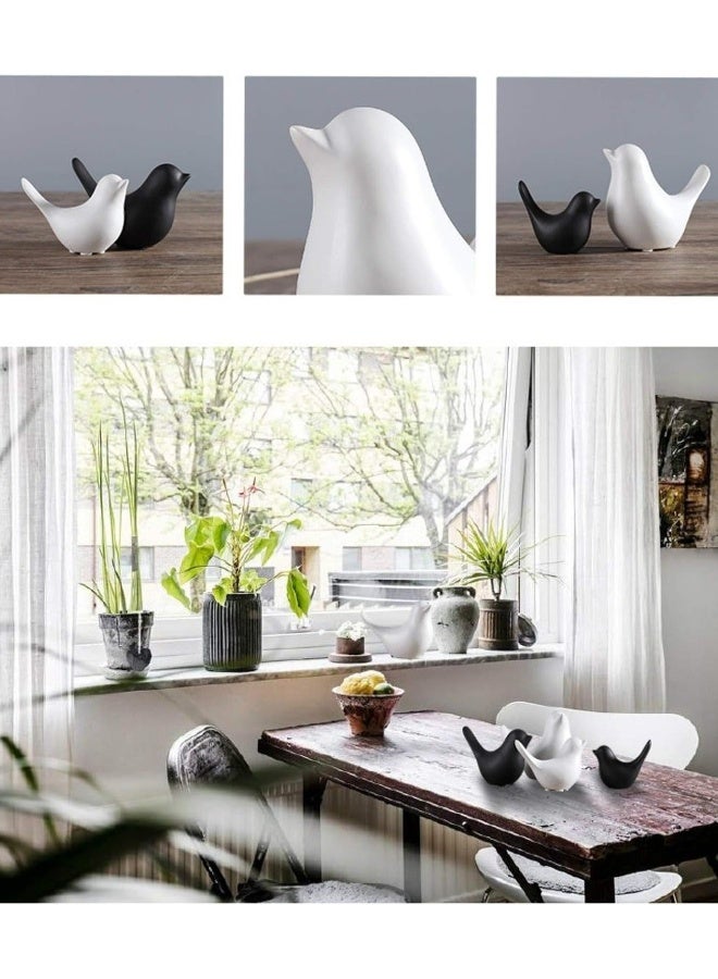 Bird Statue Decor 2 Pack Ceramic Small Animal Figurines Accent Home Decor Sculpture Ornaments for Living Room - Image 4