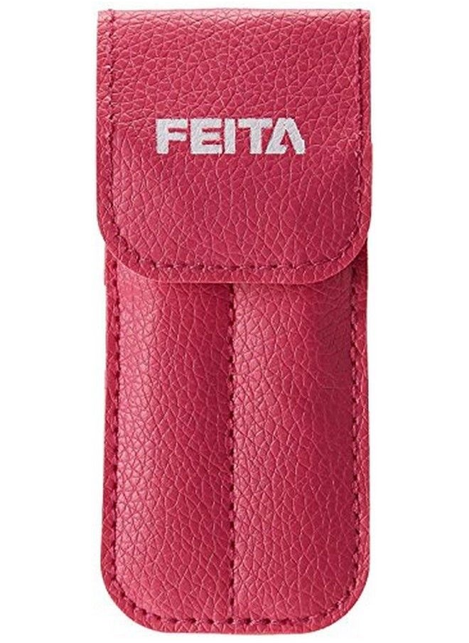FEITA - Precision Tweezers for Eyebrows Professional Stainless Steel Slant & Pointed Eyebrow Tweezer Set with Travel Case for Woman Facial Hair Removal Clip (Pink 2 Pcs) - Image 1