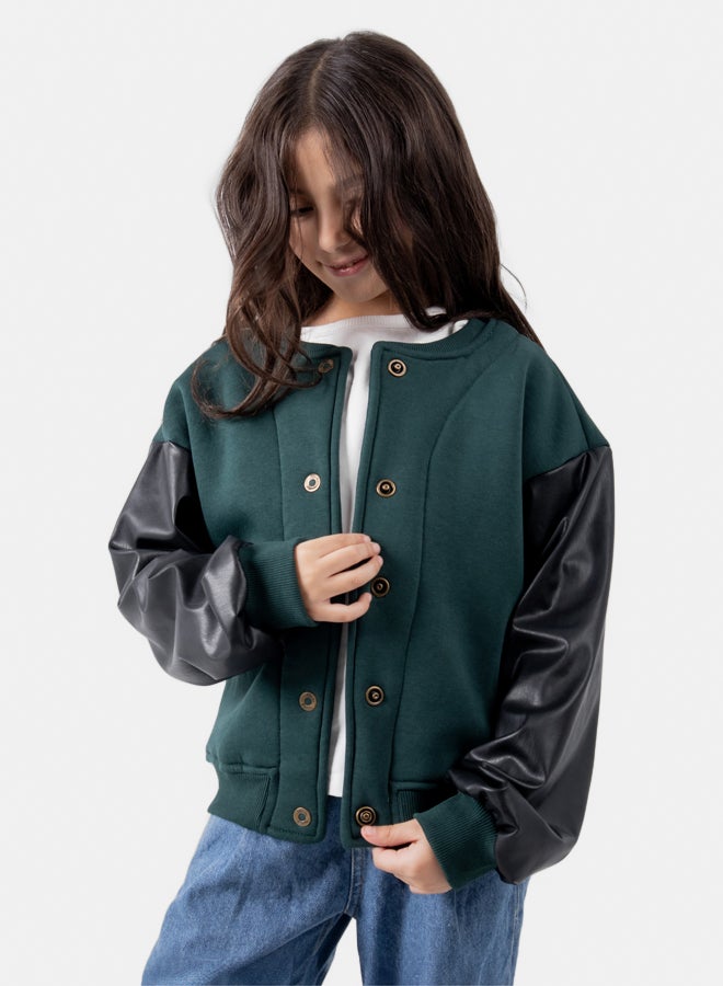giggles Cotton jacket with leather sleeves - Image 2