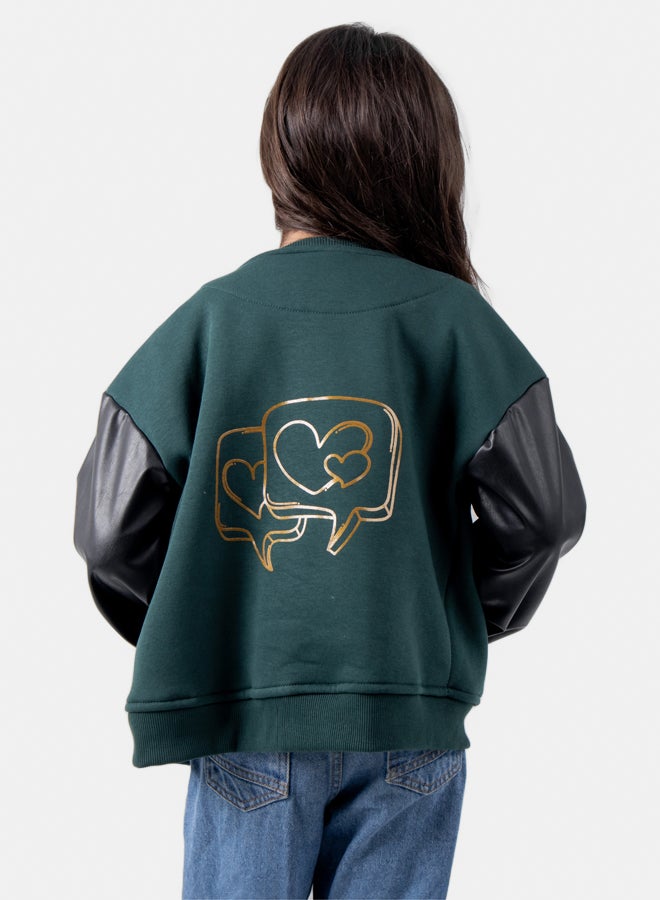 giggles Cotton jacket with leather sleeves - Image 3