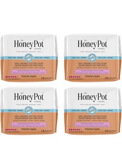 the Honey Pot company The Honey Pot Company - 64ct - Herbal Pads for Women - Organic Incontinence Daytime w/Wings. Infused w/Essential Oils for Cooling Effect & Postpartum Essentials - Feminine Care - FSA & HSA 