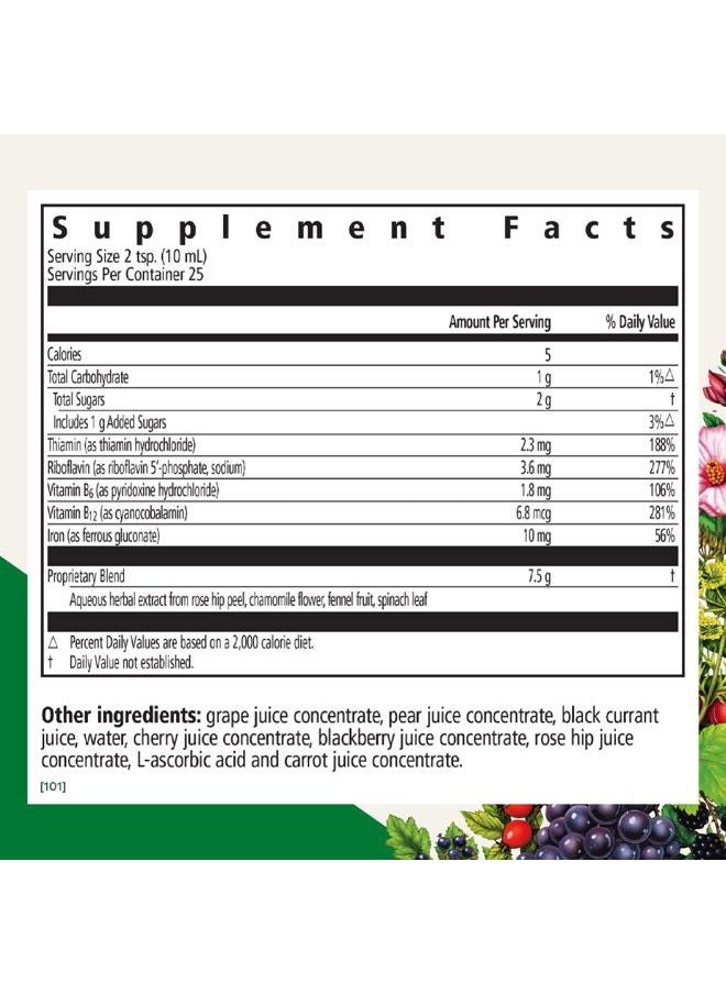 Floradix Floravital Liquid Iron & Vitamins Formula - Liquid Iron Supplement with B Complex Vitamins, Vitamin C & Herbs for Energy Support - Vegan, Gluten-Free, Yeast- Free, Non-GMO - 8.5 fl oz  - Image 2