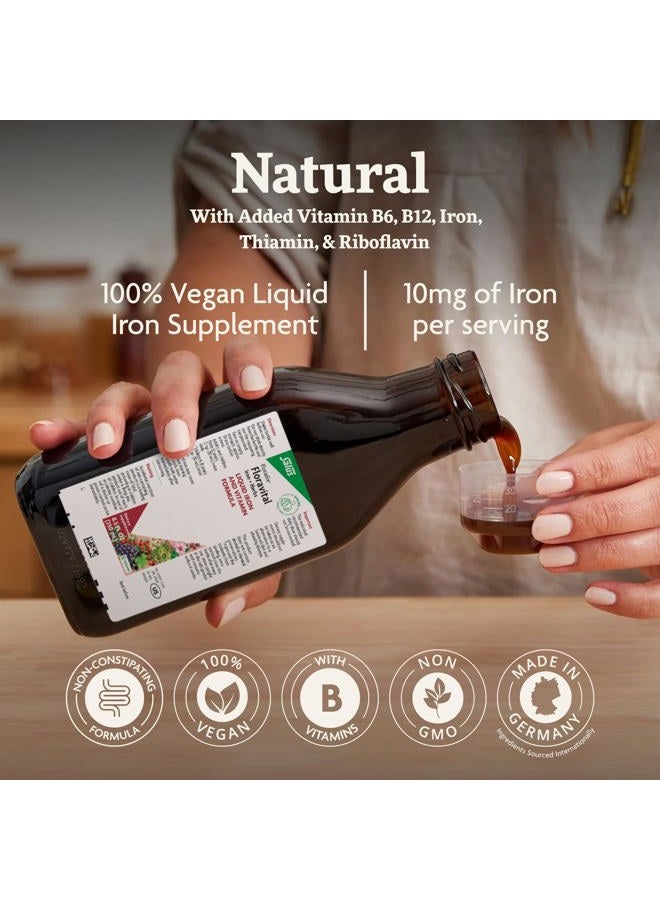 Floradix مكمل سائل نباتي للحديد والأعشاب من فلورافيتال، دعم الطاقة للنساء والرجال، سهل الامتصاص، غير معدل وراثيًا، نباتي، كوشير، خالي من اللاكتوز، بدون نكهة، 250 مل قد تختلف التعبئة والتغليف - Image 4