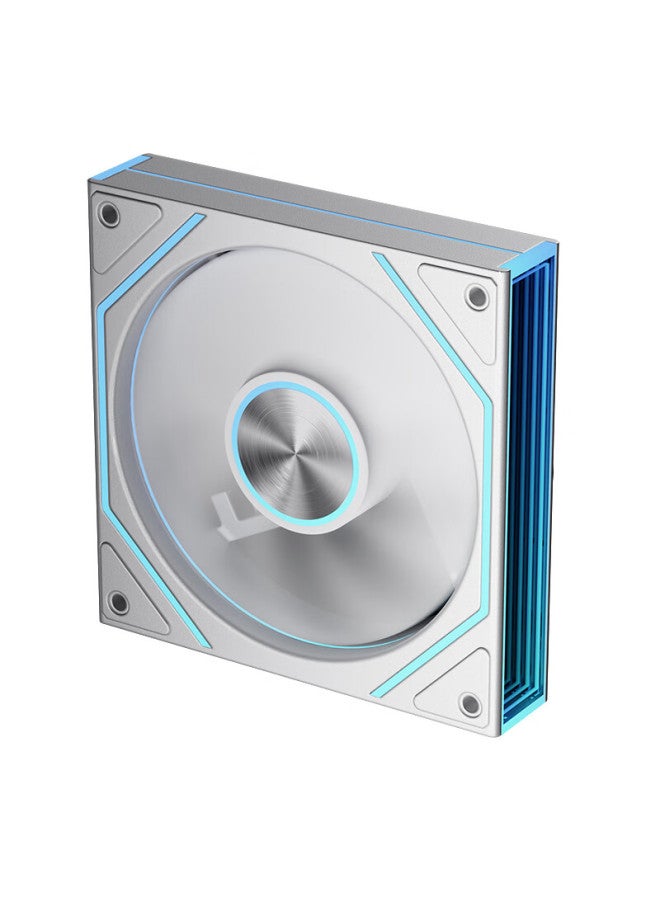 aigo مروحة صندوق الكمبيوتر Aigo Aurora Z13 Pro البيضاء ذات الشفرات العكسية ARGB 5V3 Pin المتزامنة مع اللوحة الأم 12 سم / التحكم في درجة الحرارة PWM / مرآة لانهائية - Image 4