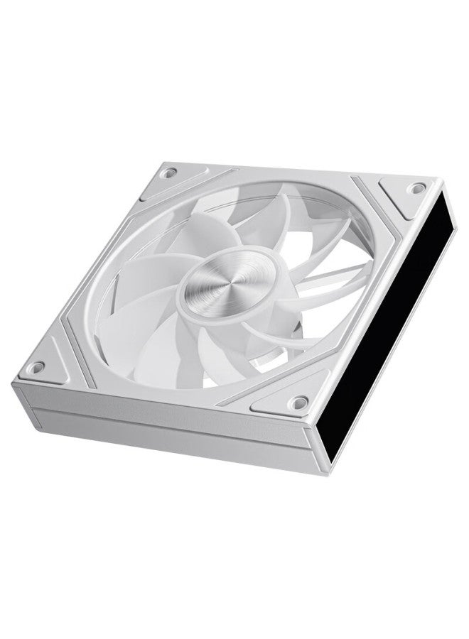 aigo مروحة صندوق الكمبيوتر Aigo Aurora Z13 Pro البيضاء ذات الشفرات العكسية ARGB 5V3 Pin المتزامنة مع اللوحة الأم 12 سم / التحكم في درجة الحرارة PWM / مرآة لانهائية - Image 2