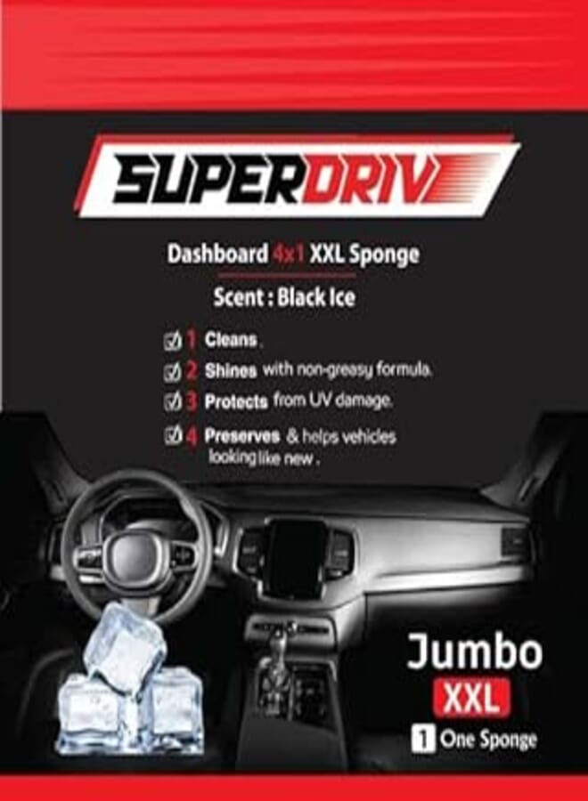 XXL Superdrive Sponge 4 In 1 Dashboard & Leather polish -Black Ice