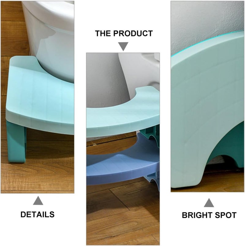 Toilet Foot Support Stool for Adults and, Thickened Green Plastic U-Shaped Bathroom Step Stool, Toilet Potty Squatting Aid for Improved Posture and Comfort - Image 2