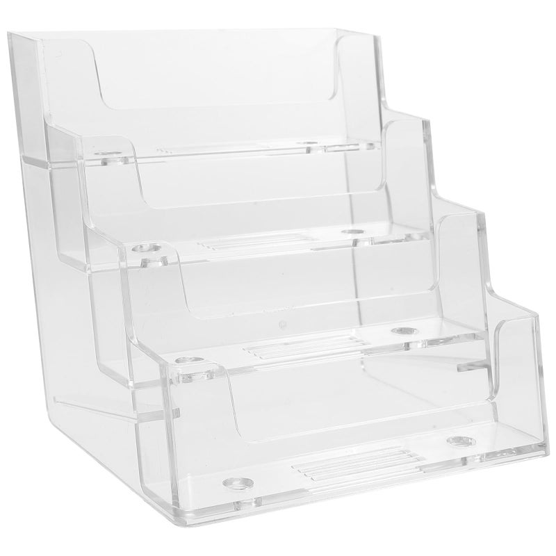 Desktop Business Card Holder with 4 Compartments for Office Desk Organization and Storage - Image 2