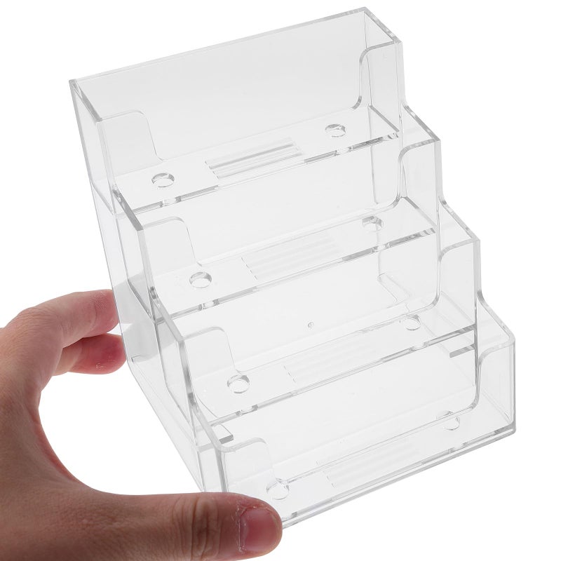Desktop Business Card Holder with 4 Compartments for Office Desk Organization and Storage - Image 5
