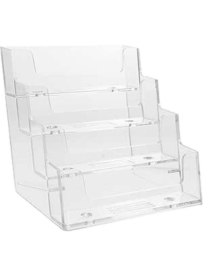 Desktop Business Card Holder with 4 Compartments for Office Desk Organization and Storage - Image 1