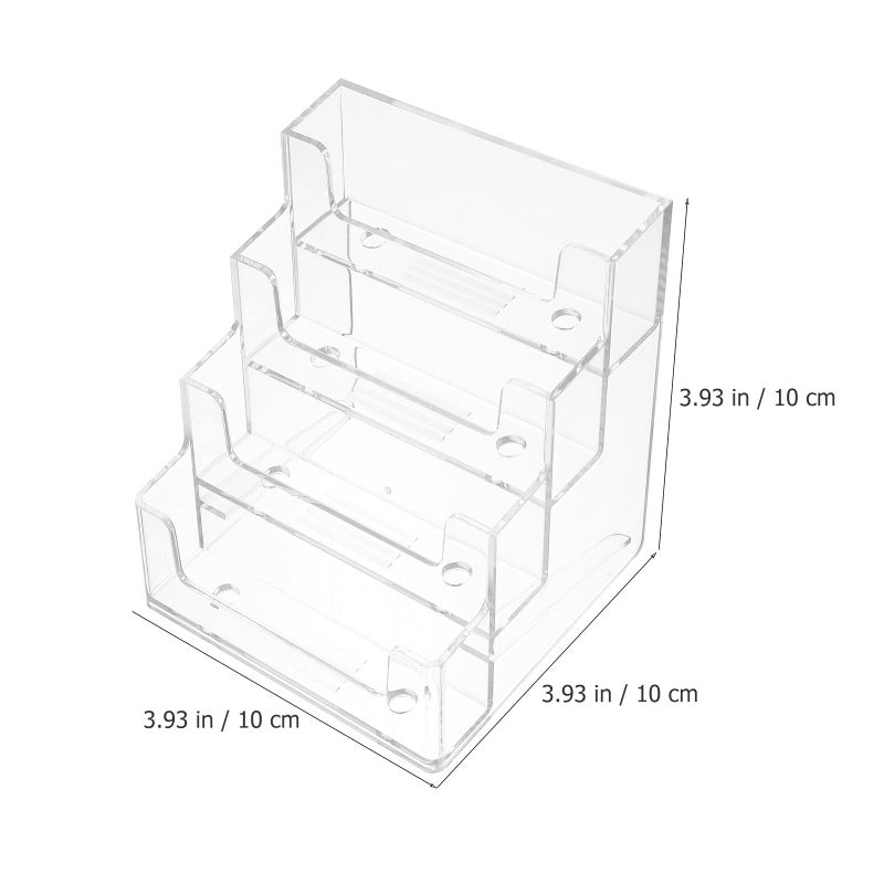 Desktop Business Card Holder with 4 Compartments for Office Desk Organization and Storage - Image 3