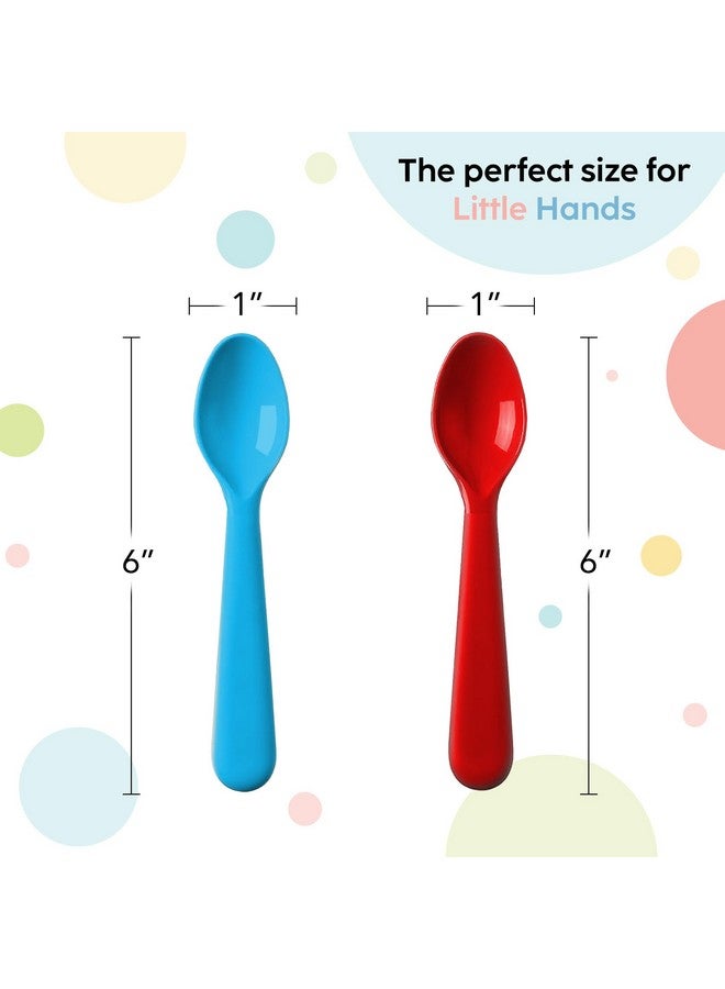 PLASKIDY Plastic Kids Spoon Set of 18 - BPA Free, Dishwasher Safe Reusable Children's Cutlery - Brightly Colored Toddler Flatware Set - Image 3