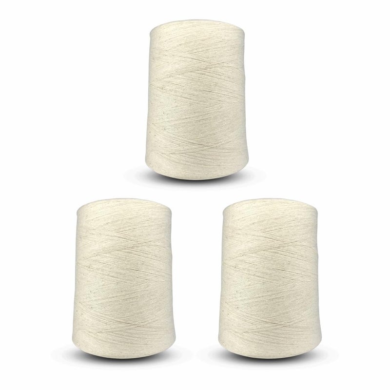 TORPPEZA Kacha Sutra, sutali, kukari, kacha sut, raw Yarn White Three Tar 3000 Meter sutali for Pooja (Pack of - 3) - Image 5