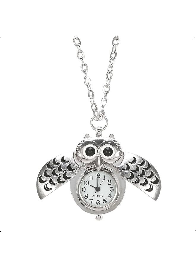 X spring - Pocket Watch Pocket Watch With Chain Novelty Owl Locket Pendant Watch Vintage Pocket Watch Roman Numerals Scale Quartz Pocket Watches For Women Men Boys Girls Graduation Birthday Gifts - Image 1