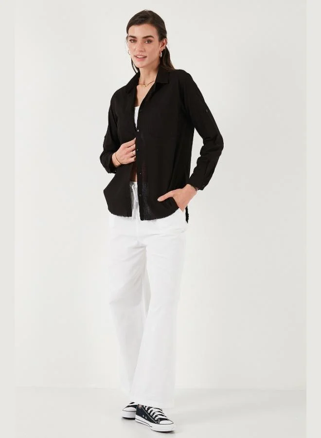 Lela Lela Cotton Regular Fit Pocket Shirt Women's SHIRT CF25S16992