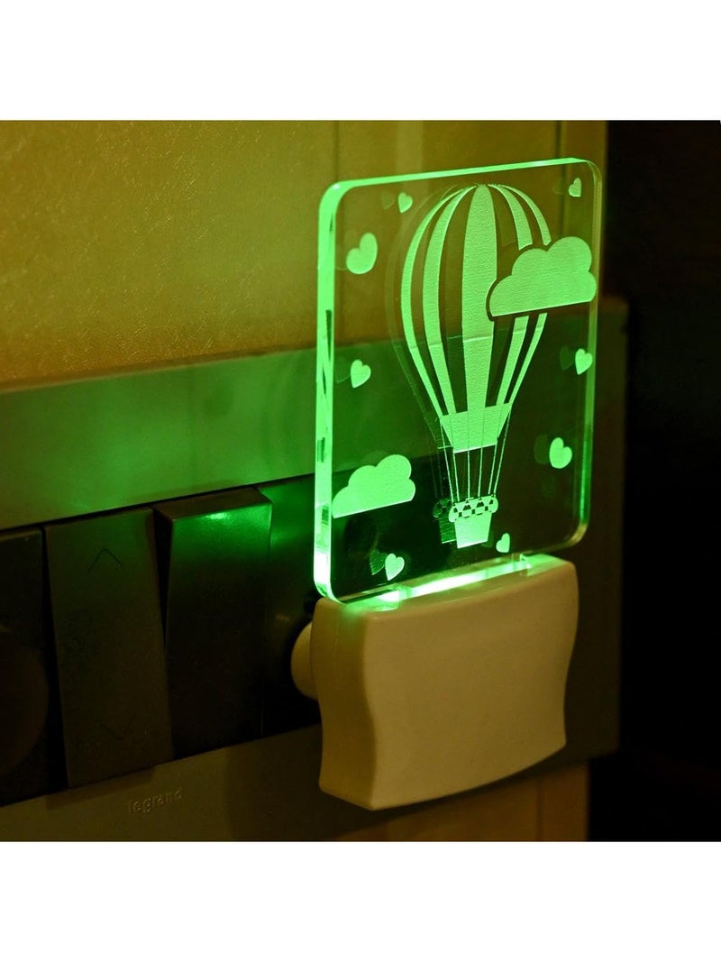 Somil 3D Illusion Air Ballon in Clouds LED Plug & Play Wall Lamp, Self Color Changing, Dia: 5 X 10 X 5 Cm - Image 2