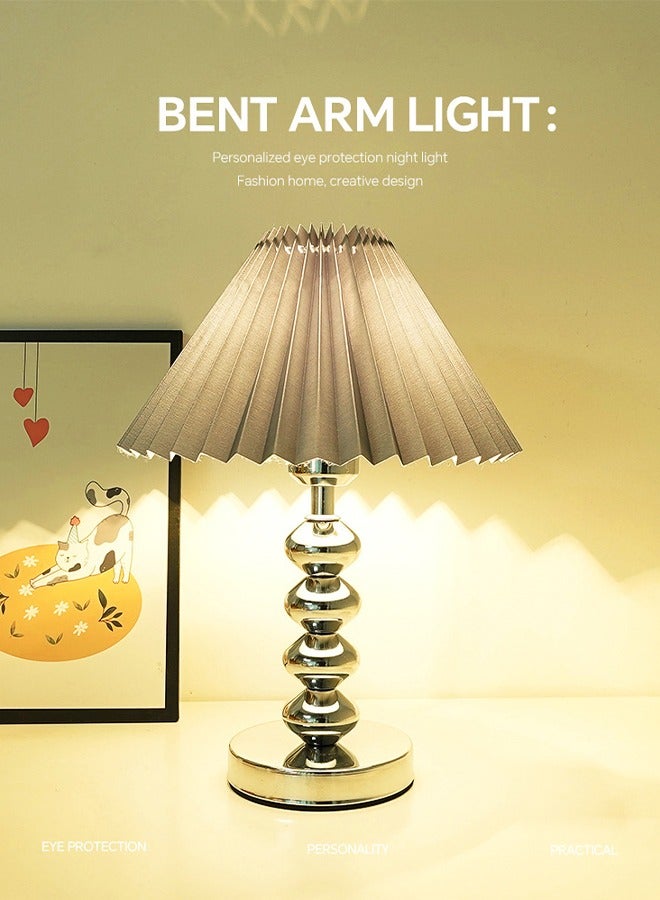 DUNISO Bedside table lamp, USB fabric bedroom lamp, multifunctional LED desk lamp reading lamp, three color multi level adjustable, suitable for living room, study, bedroom and office - Image 3